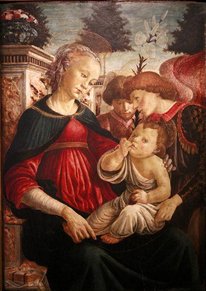 Sandro Botticelli Virgin and child with two angels oil painting image